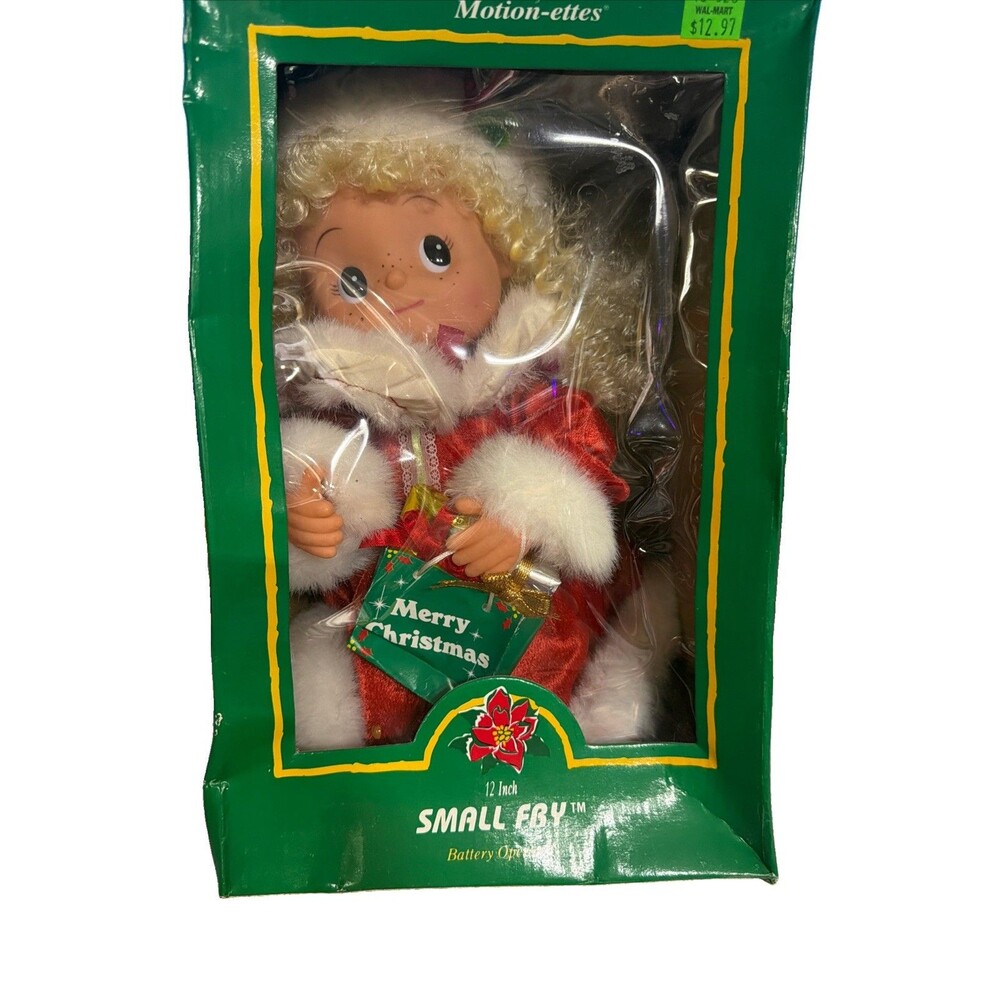 Vtg Christmas Small Fry 12" Motion-ette Telco 1996 Curly Blond See Description